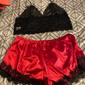 Black and red lingerie set